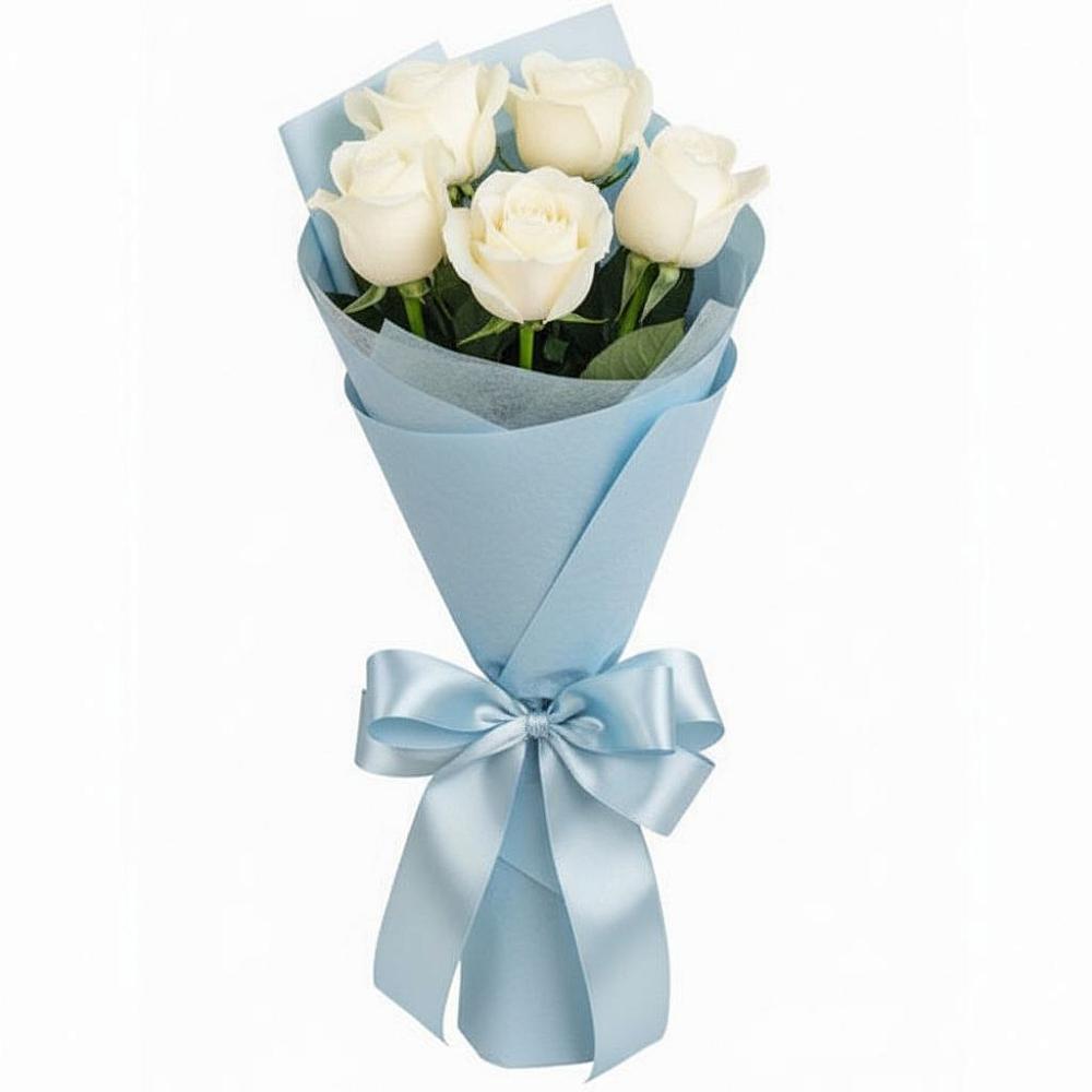Букет 5 Белых роз Проуд в Мытищах