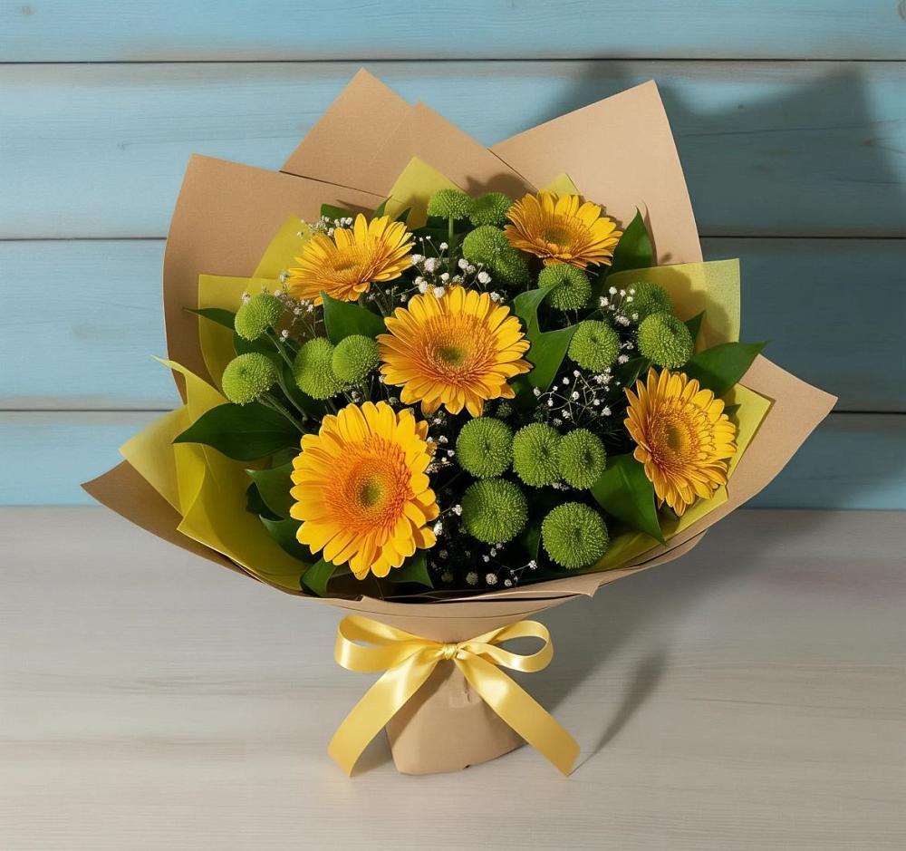 Букет цветов из: Герберы и Хризантемы в Мытищах