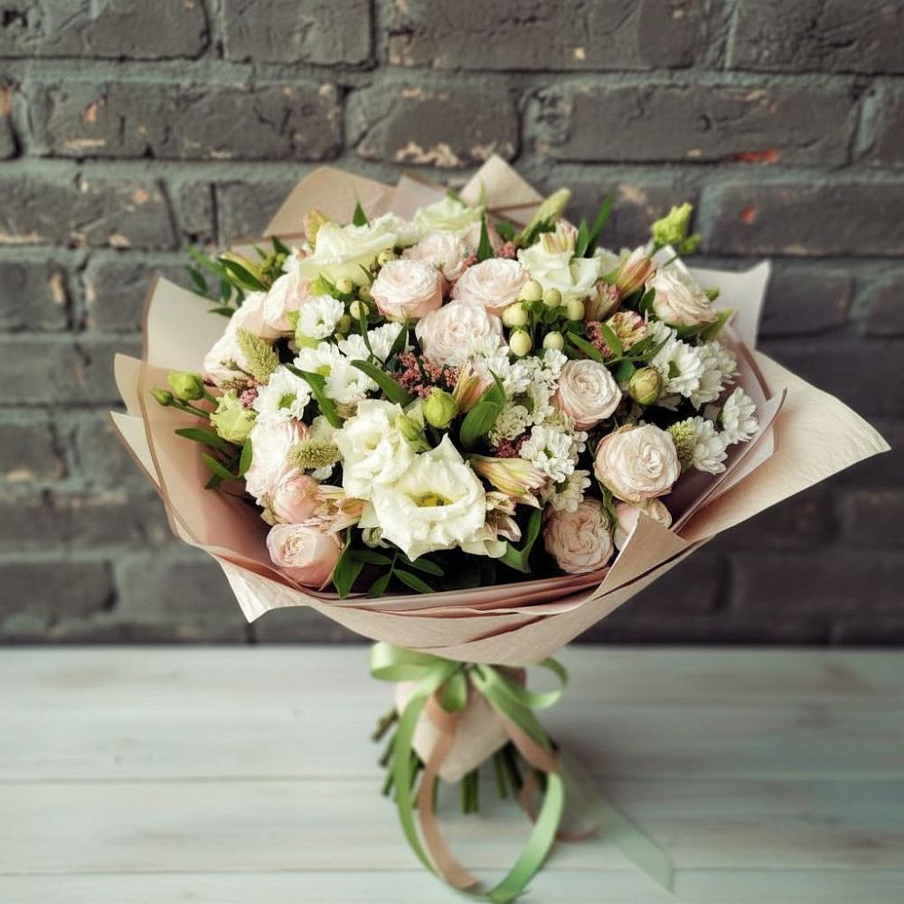 Букет цветов из: Альстромерии, Розы и Хризантемы в Мытищах