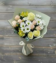 Букет цветов из:  Альстромерии, Розы и Хризантемы в Мытищах