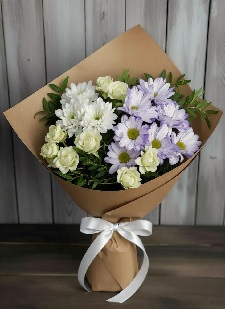 Букет цветов из: Хризантемы и Розы в Мытищах